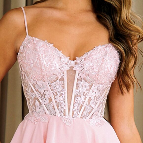 New Sleeveless Formal Sequins Embellished Dress w/ Sweetheart Neckline AC 2062S - Picture 5 of 9